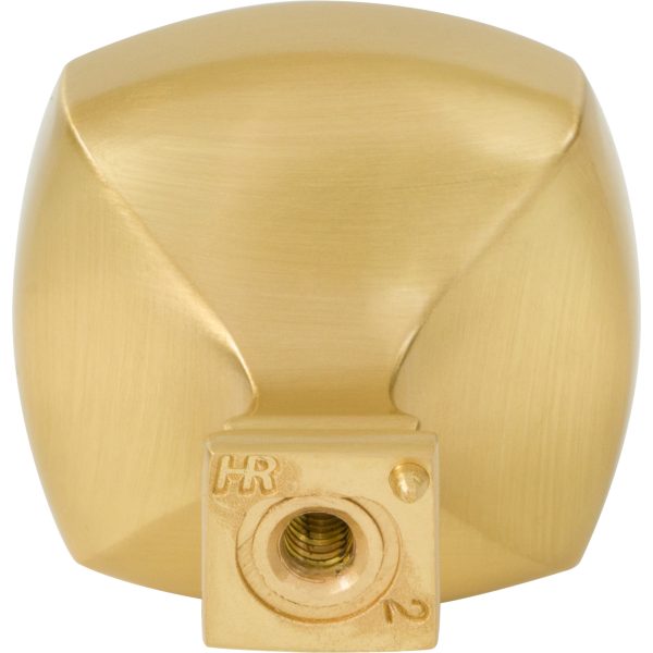 1-3/8" Overall Length Brushed Gold Square Audrey Cabinet Knob - Image 6