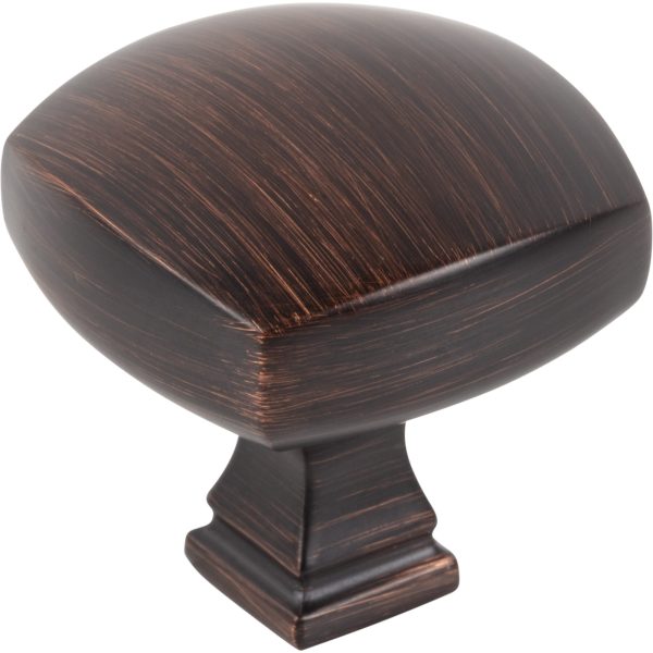1-3/8" Overall Length Brushed Oil Rubbed Bronze Square Audrey Cabinet Knob