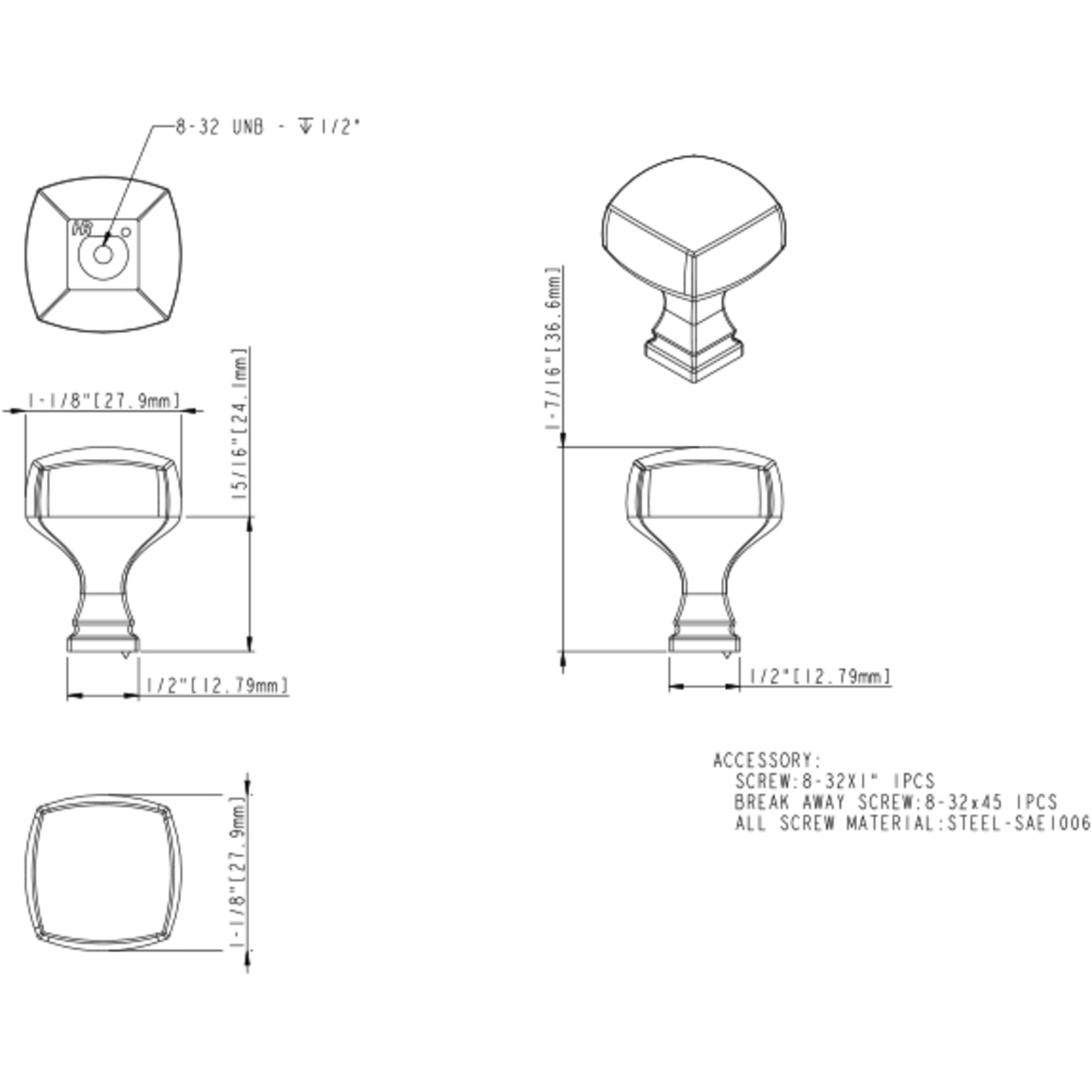 Audrey Cabinet Knob (278) in Satin Nickel
