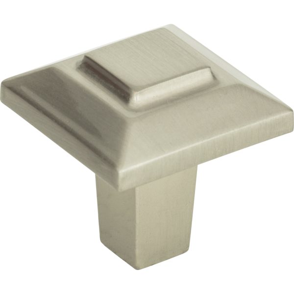 Trocadero Small Square Knob 1 Inch Brushed Nickel - Image 3