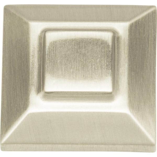 Trocadero Small Square Knob 1 Inch Brushed Nickel - Image 4