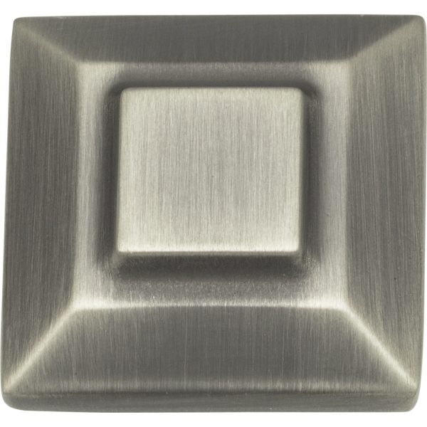 Trocadero Small Square Knob 1 Inch Pewter - Image 4