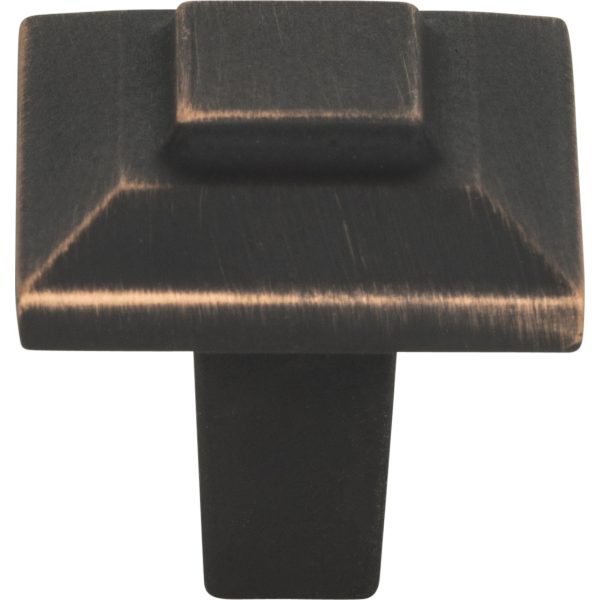 Trocadero Small Square Knob 1 Inch Venetian Bronze