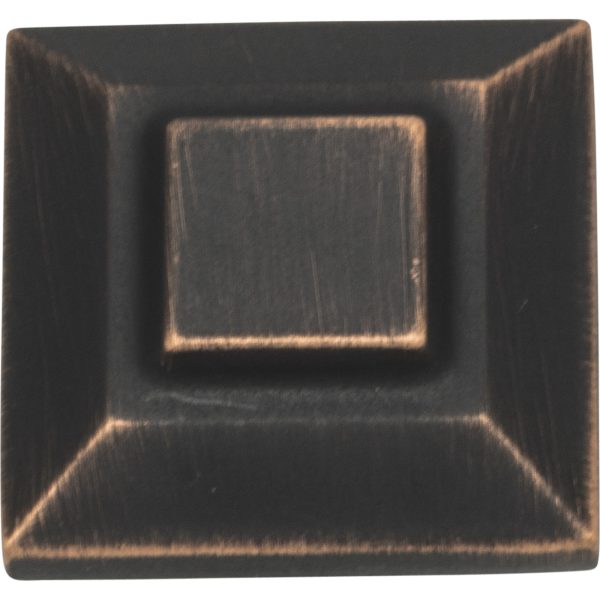 Trocadero Small Square Knob 1 Inch Venetian Bronze - Image 4