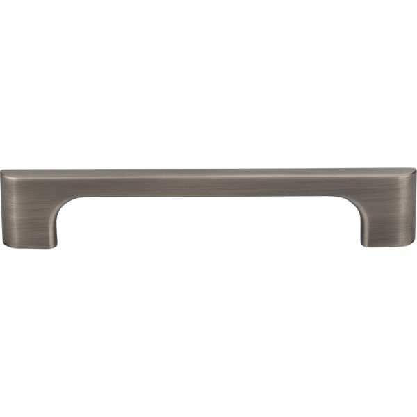 128 mm Center-to-Center Brushed Pewter Asymmetrical Leyton Cabinet Pull - Image 3