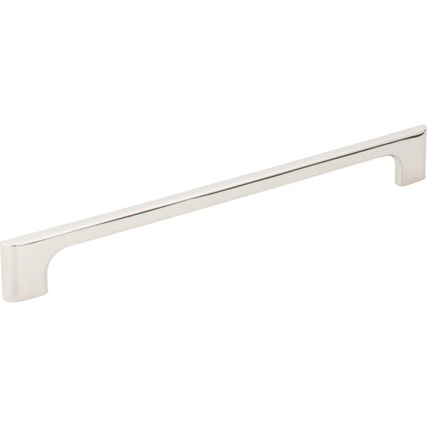 224 mm Center-to-Center Polished Nickel Asymmetrical Leyton Cabinet Pull