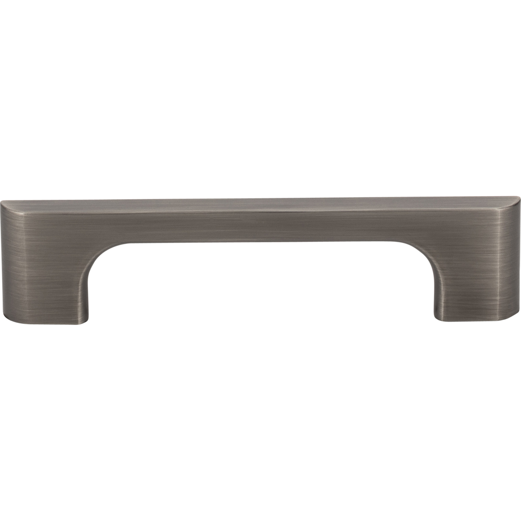 96 mm Center-to-Center Brushed Pewter Asymmetrical Leyton Cabinet Pull - Image 3