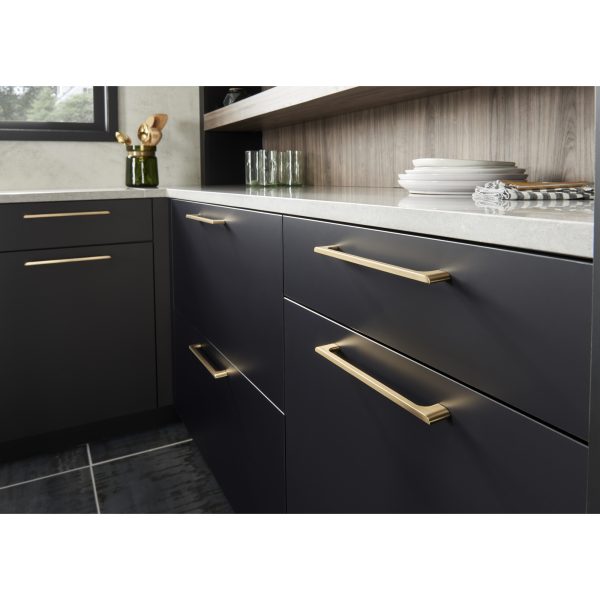 96 mm Center-to-Center Satin Bronze Asymmetrical Leyton Cabinet Pull - Image 6