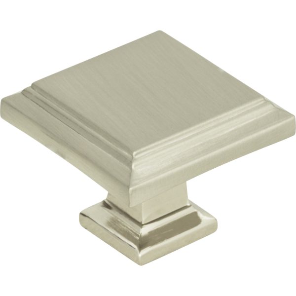 Sutton Place Square Knob 1 1/4 Inch Brushed Nickel - Image 3