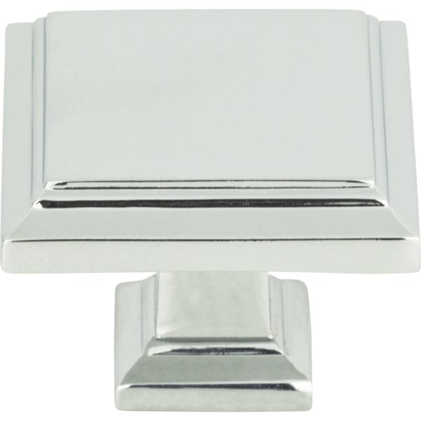 Sutton Place Square Knob 1 1/4 Inch Polished Chrome
