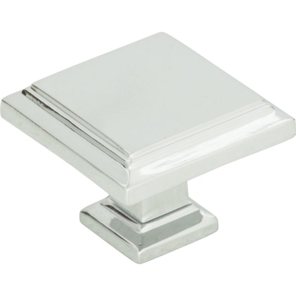 Sutton Place Square Knob 1 1/4 Inch Polished Chrome - Image 3
