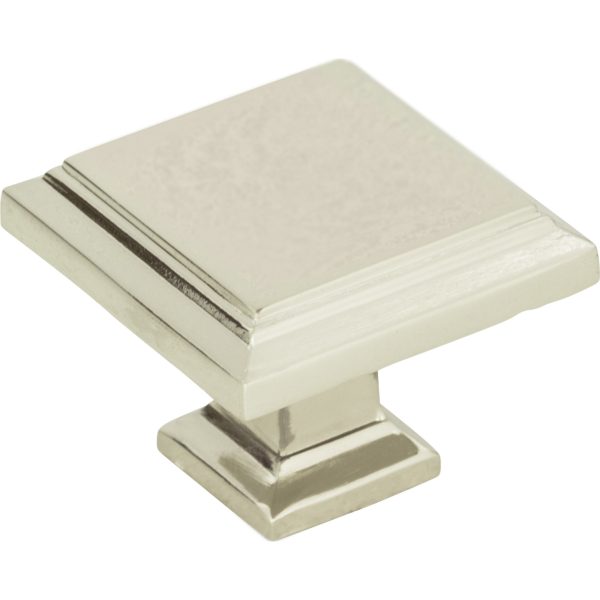 Sutton Place Square Knob 1 1/4 Inch Polished Nickel - Image 3
