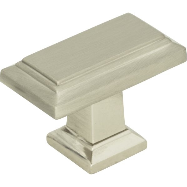 Sutton Place Rectangle Knob 1 7/16 Inch Brushed Nickel - Image 3