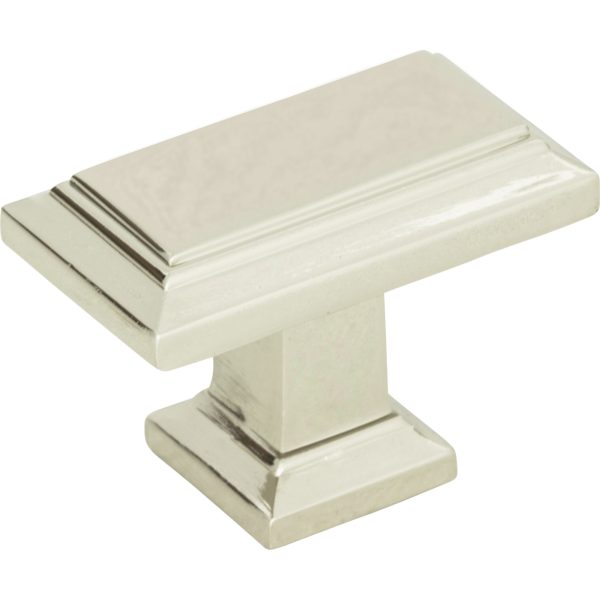 Sutton Place Rectangle Knob 1 7/16 Inch Polished Nickel - Image 3