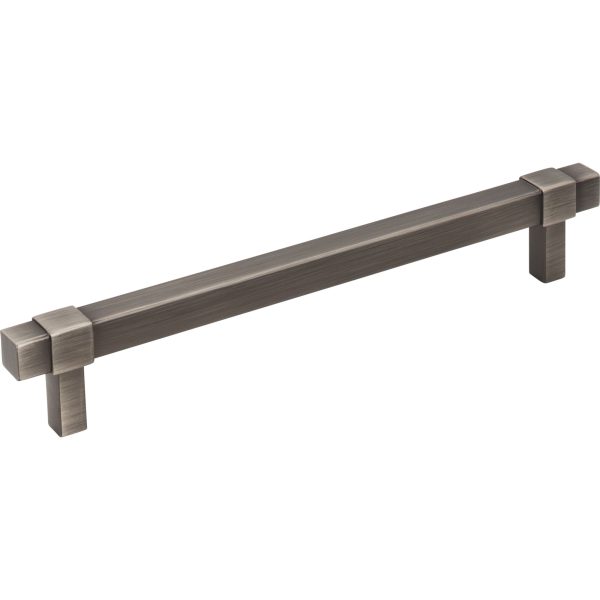 160 mm Center-to-Center Brushed Pewter Square Zane Cabinet Pull