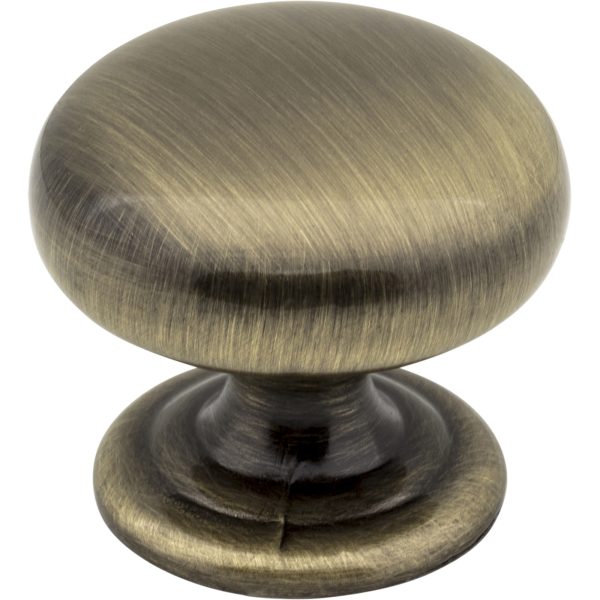 1-1/4" Diameter Brushed Antique Brass Florence Cabinet Mushroom Knob