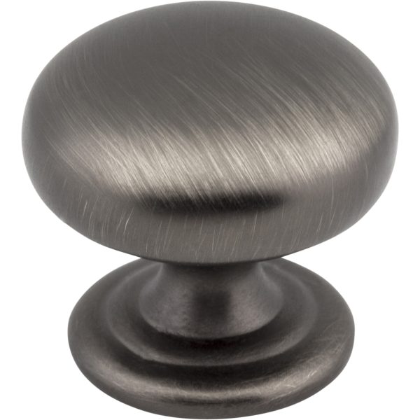 1-1/4" Diameter Brushed Pewter Florence Cabinet Mushroom Knob