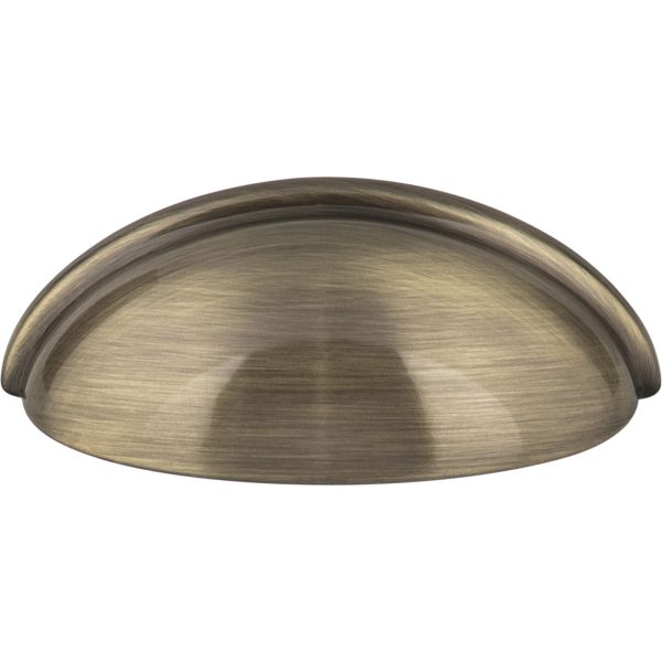 3" Center-to-Center Brushed Antique Brass Florence Cabinet Cup Pull - Image 3