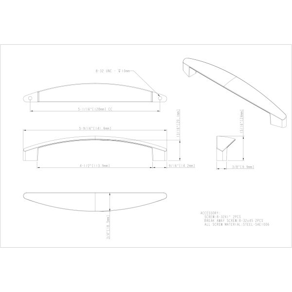 128 mm Center-to-Center Polished Chrome Asymmetrical Belfast Cabinet Pull - Image 5