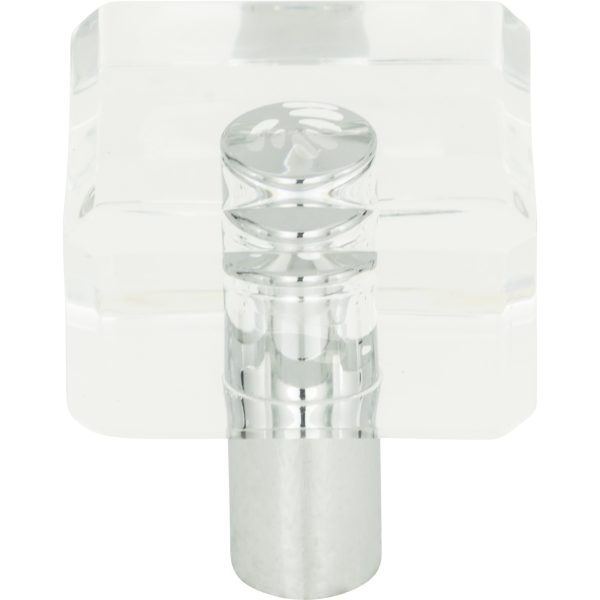 Optimism Square Knob 1 1/4 Inch Polished Chrome