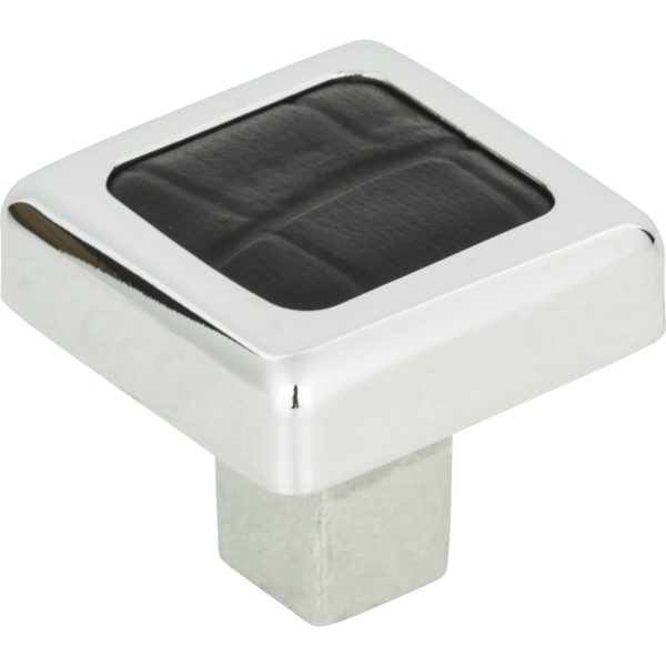 Paradigm Square Knob 1 1/4 Inch CH & Black Croc Leather - Image 3