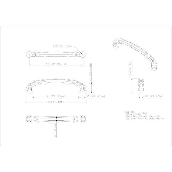 128 mm Center-to-Center Satin Nickel Lafayette Cabinet Pull - Image 5