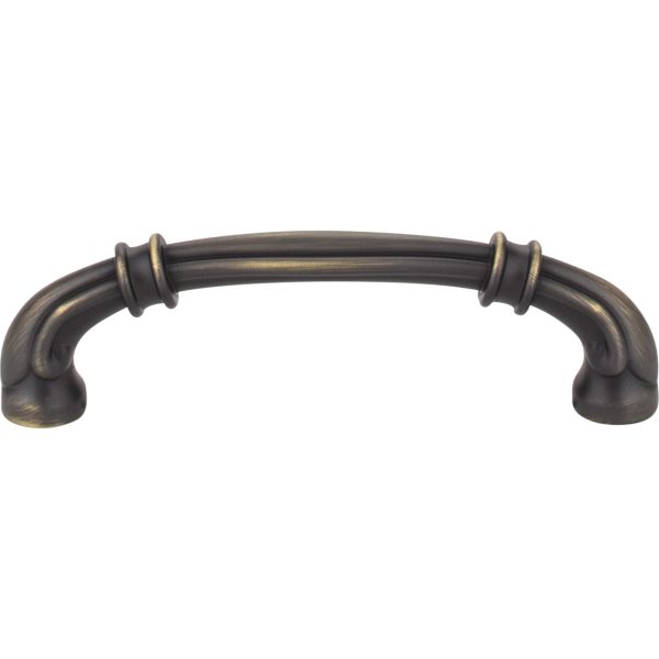 96 mm Center-to-Center Antique Brushed Satin Brass Lafayette Cabinet Pull - Image 3