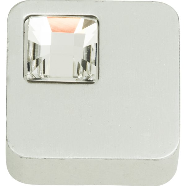 Crystal Off Center Square Knob 1 Inch Matte Chrome - Image 4