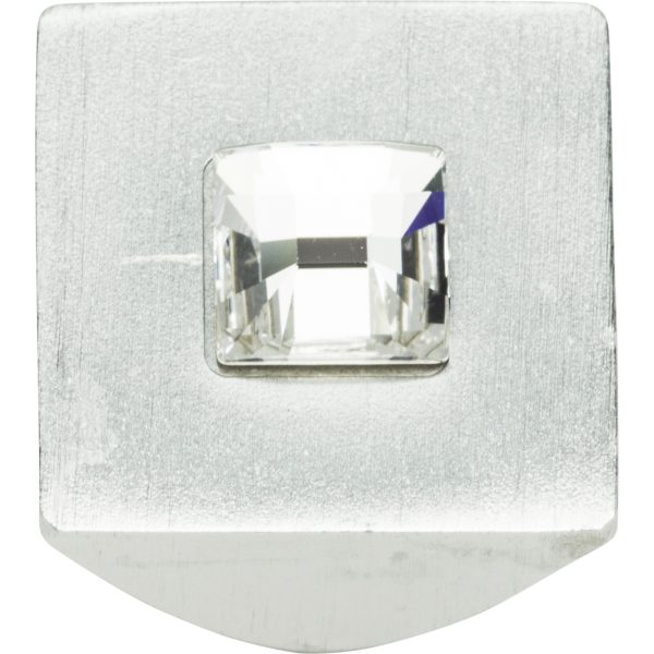 Crystal Square Knob 1 Inch Matte Chrome - Image 4