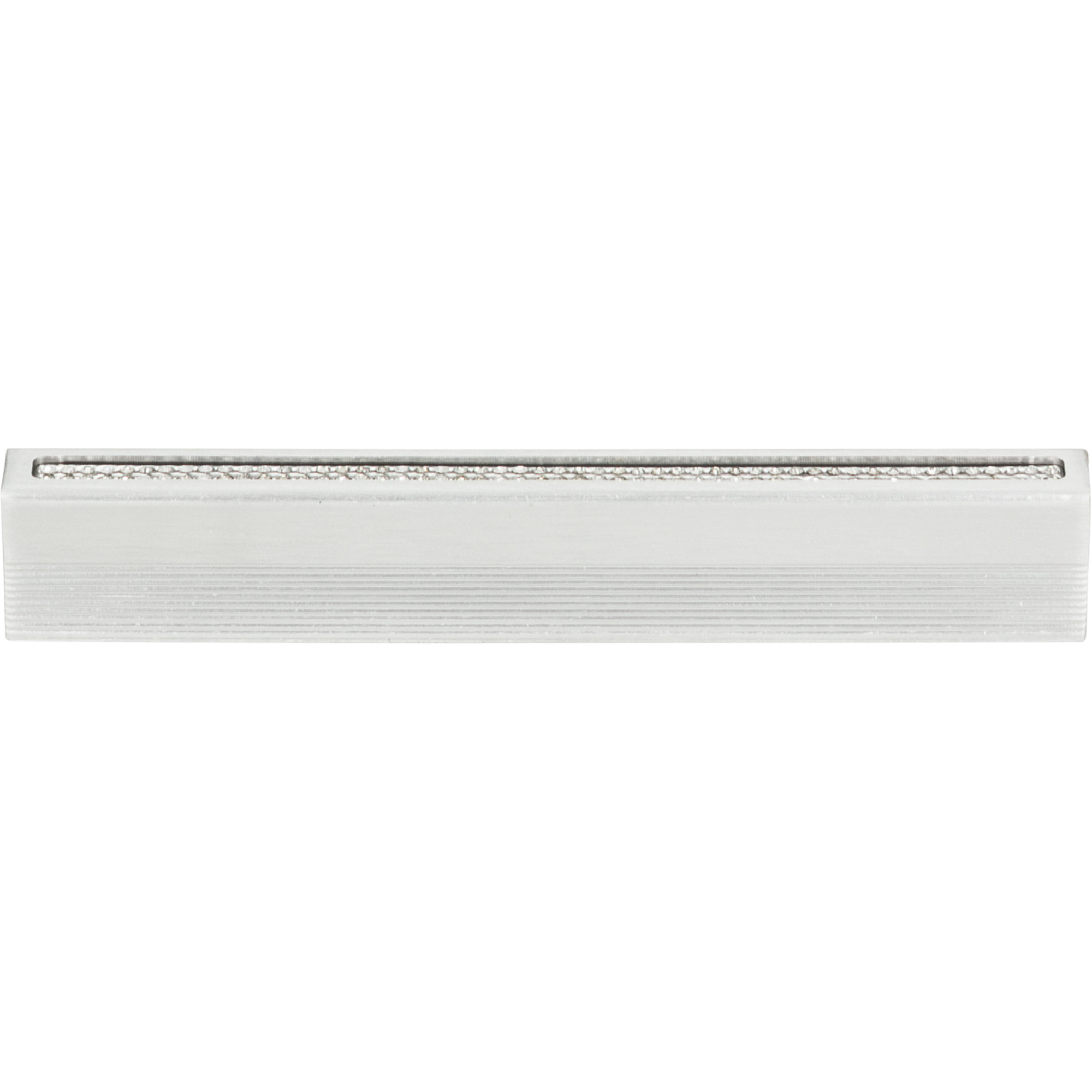 Crystal Inset Thin Pull 3 3/4 Inch (c-c) Matte Chrome