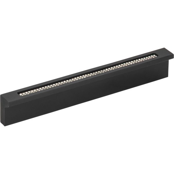 Crystal Bar Inset Thin Pull 3 3/4 Inch (c-c) Matte Black - Image 3