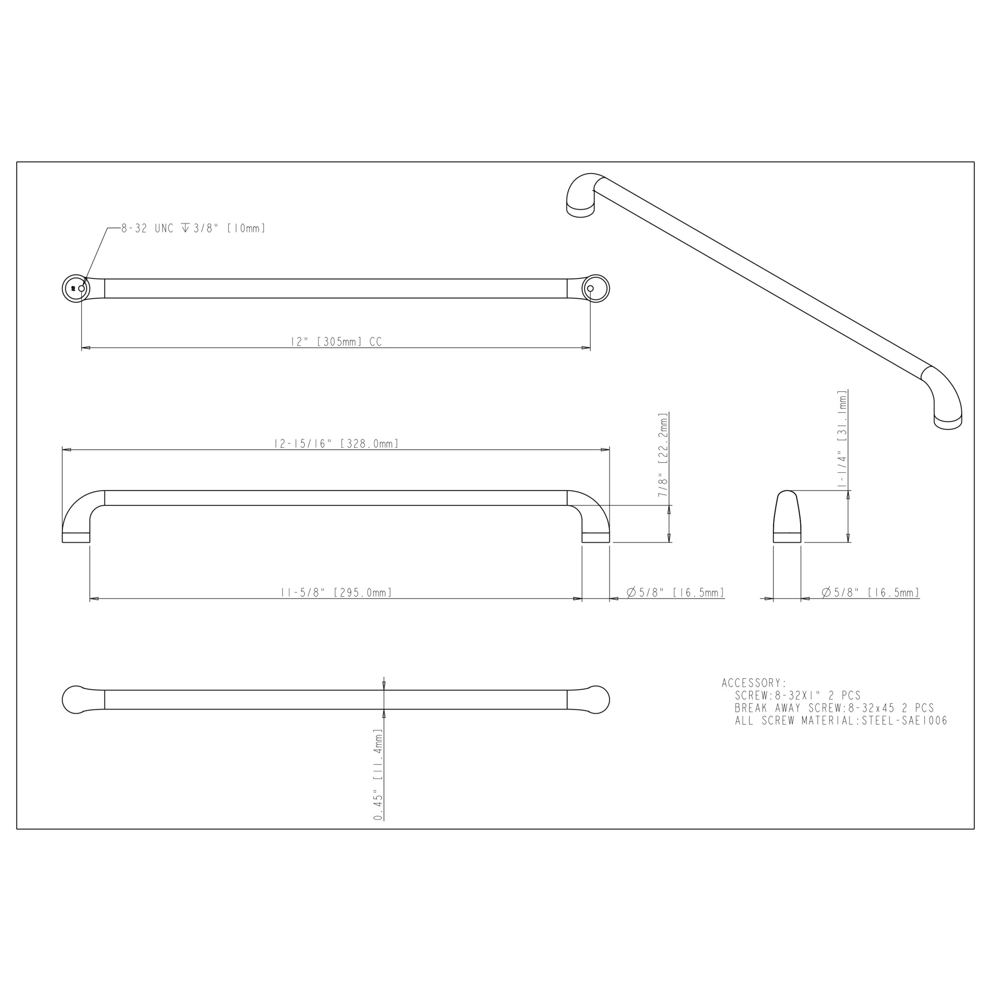 Loxley Cabinet Pull in Satin Nickel