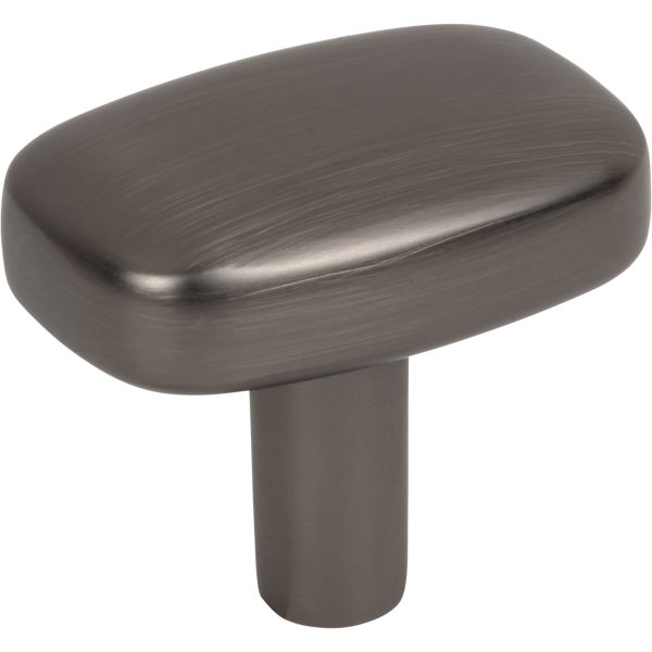 1-1/2" Rounded Rectangle Overall Length Brushed Pewter Loxley Cabinet Knob