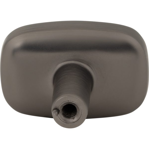 1-1/2" Rounded Rectangle Overall Length Brushed Pewter Loxley Cabinet Knob - Image 5