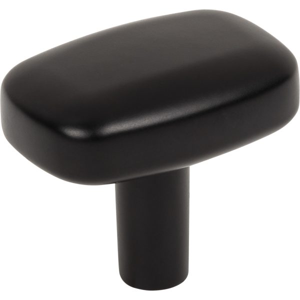 1-1/2" Rounded Rectangle Overall Length Matte Black Loxley Cabinet Knob