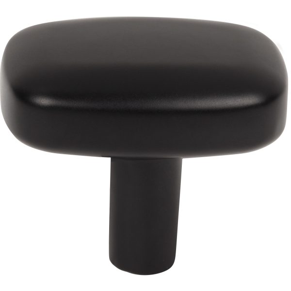 1-1/2" Rounded Rectangle Overall Length Matte Black Loxley Cabinet Knob - Image 3