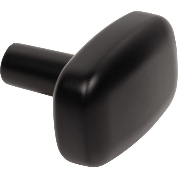 1-1/2" Rounded Rectangle Overall Length Matte Black Loxley Cabinet Knob - Image 4