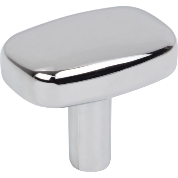 1-1/2" Rounded Rectangle Overall Length Polished Chrome Loxley Cabinet Knob