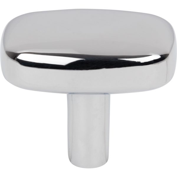 1-1/2" Rounded Rectangle Overall Length Polished Chrome Loxley Cabinet Knob - Image 3