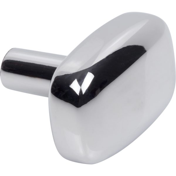 1-1/2" Rounded Rectangle Overall Length Polished Chrome Loxley Cabinet Knob - Image 4