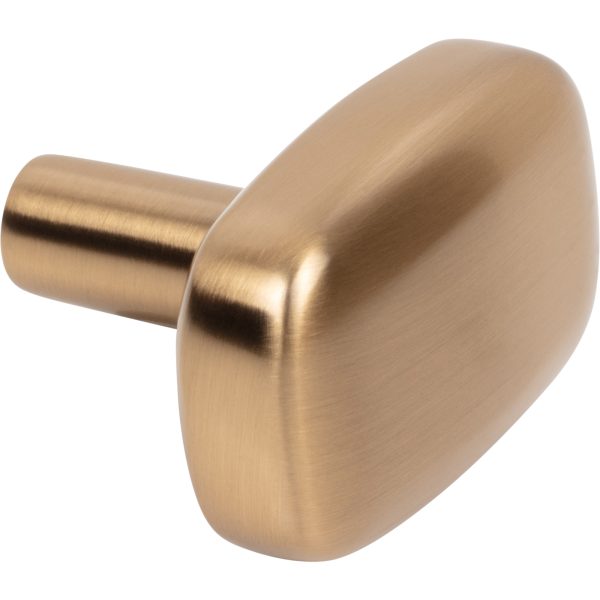 1-1/2" Rounded Rectangle Overall Length Satin Bronze Loxley Cabinet Knob - Image 4