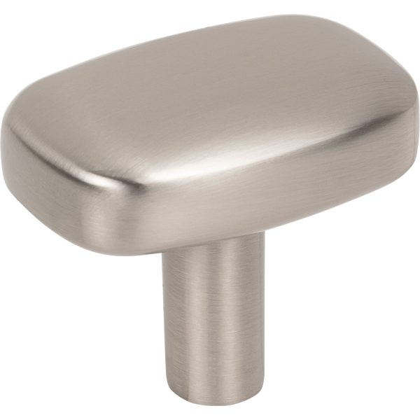1-1/2" Rounded Rectangle Overall Length Satin Nickel Loxley Cabinet Knob