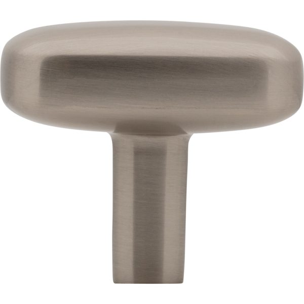 1-1/2" Rounded Rectangle Overall Length Satin Nickel Loxley Cabinet Knob - Image 6