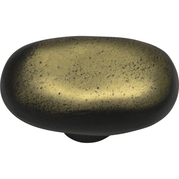 Distressed Oval Knob 1 11/16 Inch Antique Bronze - Image 3
