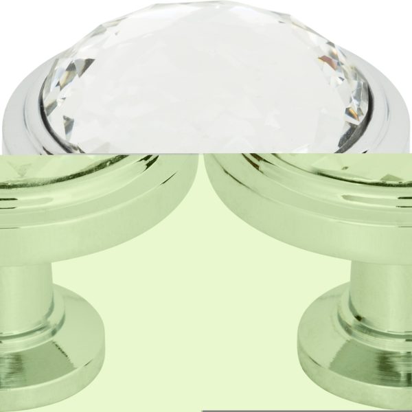 Legacy Crystal Round Knob 1 5/16 Inch Polished Chrome