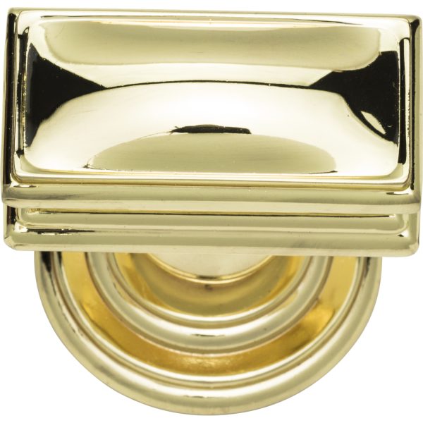Campaign Rectangle Knob 1 1/2 Inch Polished Brass - Image 4