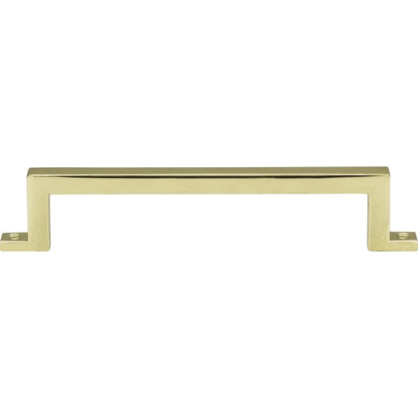 Campaign Bar Pull 5 1/16 Inch (c-c) Polished Brass