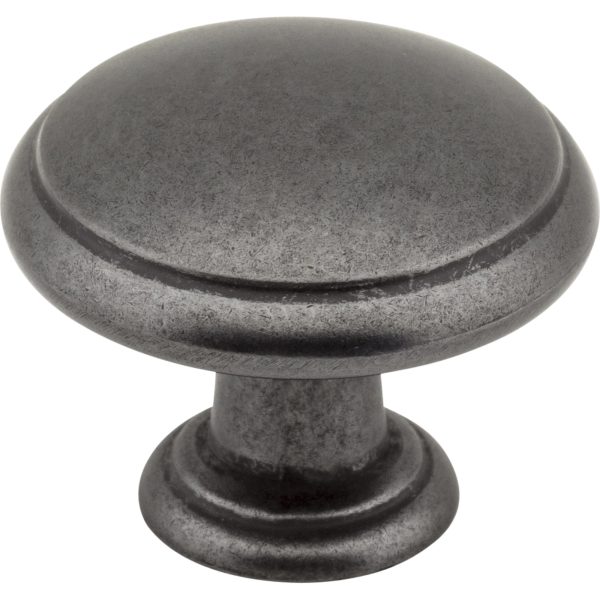 1-3/16" Diameter Gun Metal Gatsby Cabinet Mushroom Knob