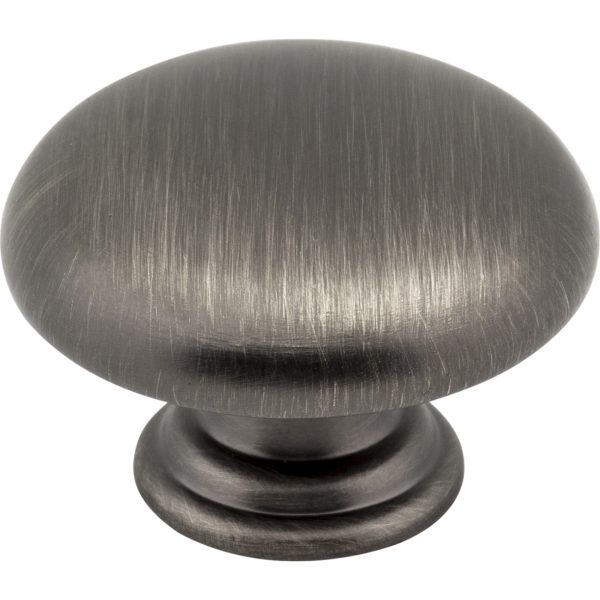 1-3/16" Diameter Brushed Pewter Gatsby Cabinet Mushroom Knob