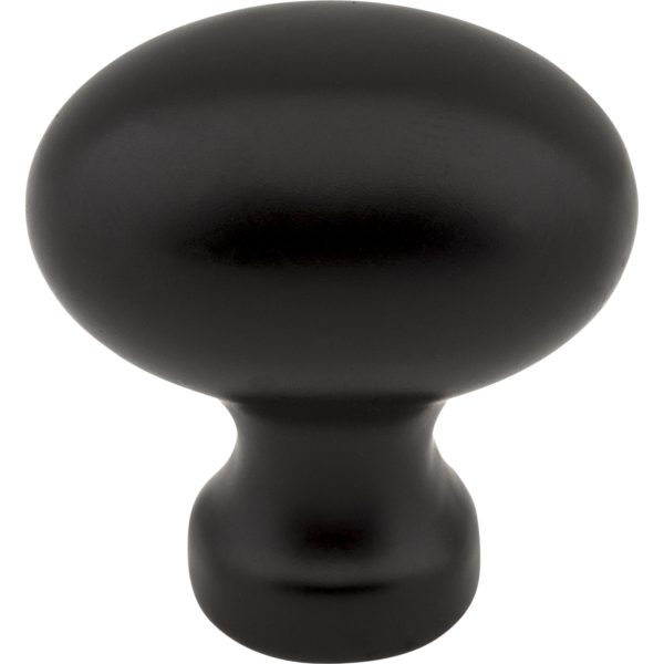 1-3/16" Overall Length Matte Black Football Bordeaux Cabinet Knob - Image 3